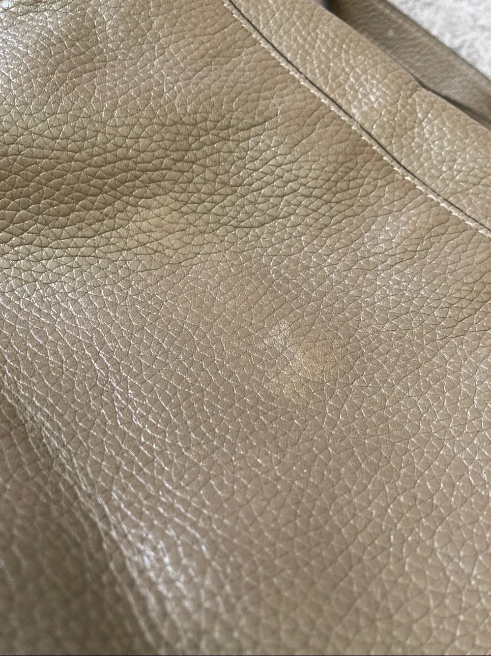 Marc Jacobs taupe leather crossbody bag.